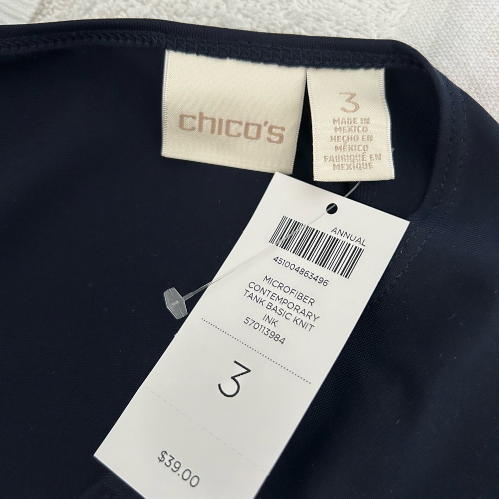 NWT, Chico’s, Microfiber Contemporary Tank Basic Knit - Picture 5 of 7